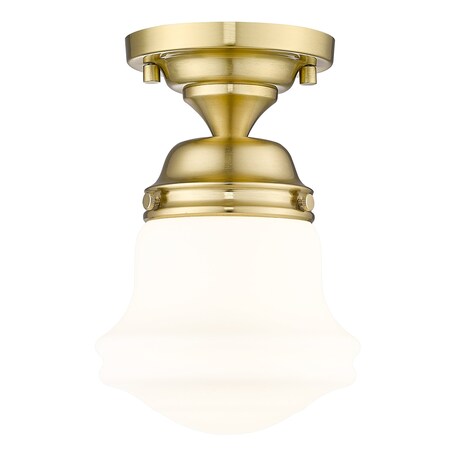 Z-Lite Vaughn Flush Mount, 1-Light, 6 In.W x 9 In.H, Luxe Gold/Matte Opal 735F1-LG